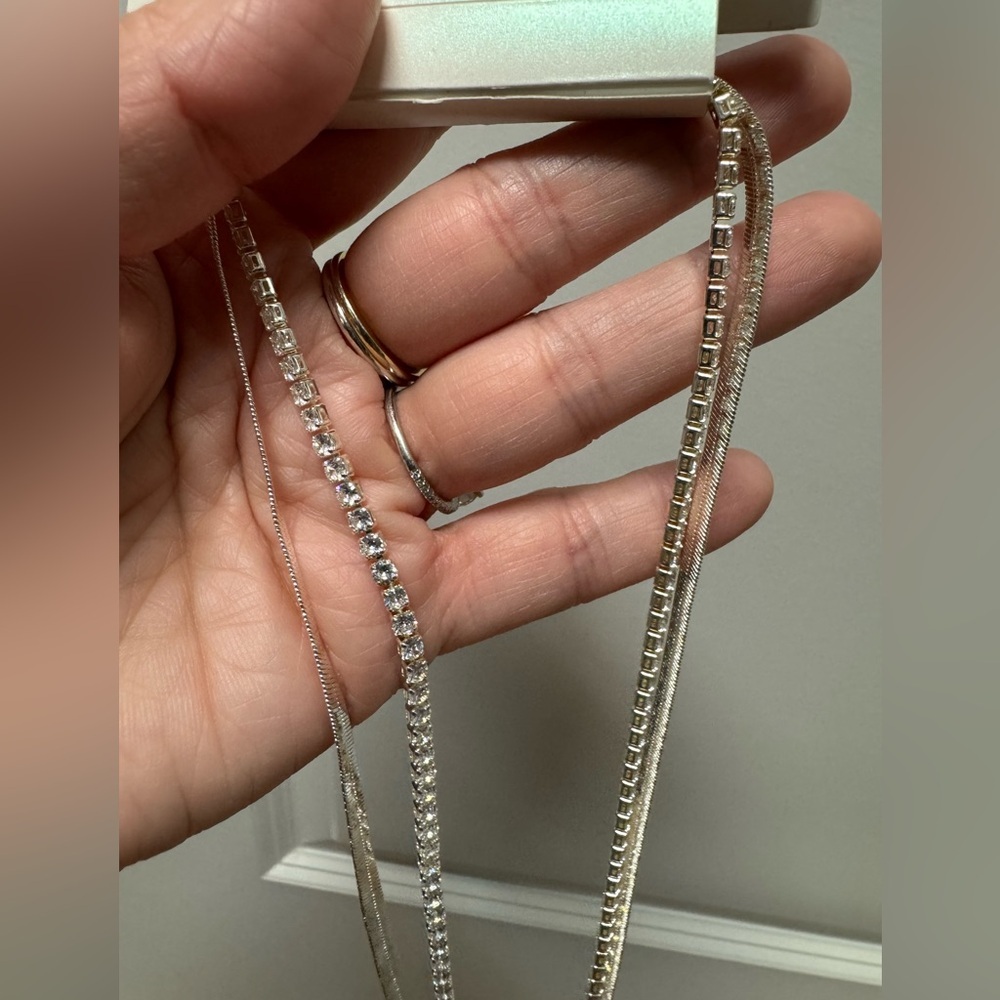 And Now This silver plated cubic zirconia necklace - Picture 3 of 4